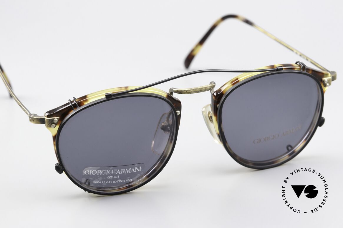 Giorgio Armani 318 Panto Glasses With Clip-On, unworn (like all our vintage Giorgio Armani glasses), Made for Men
