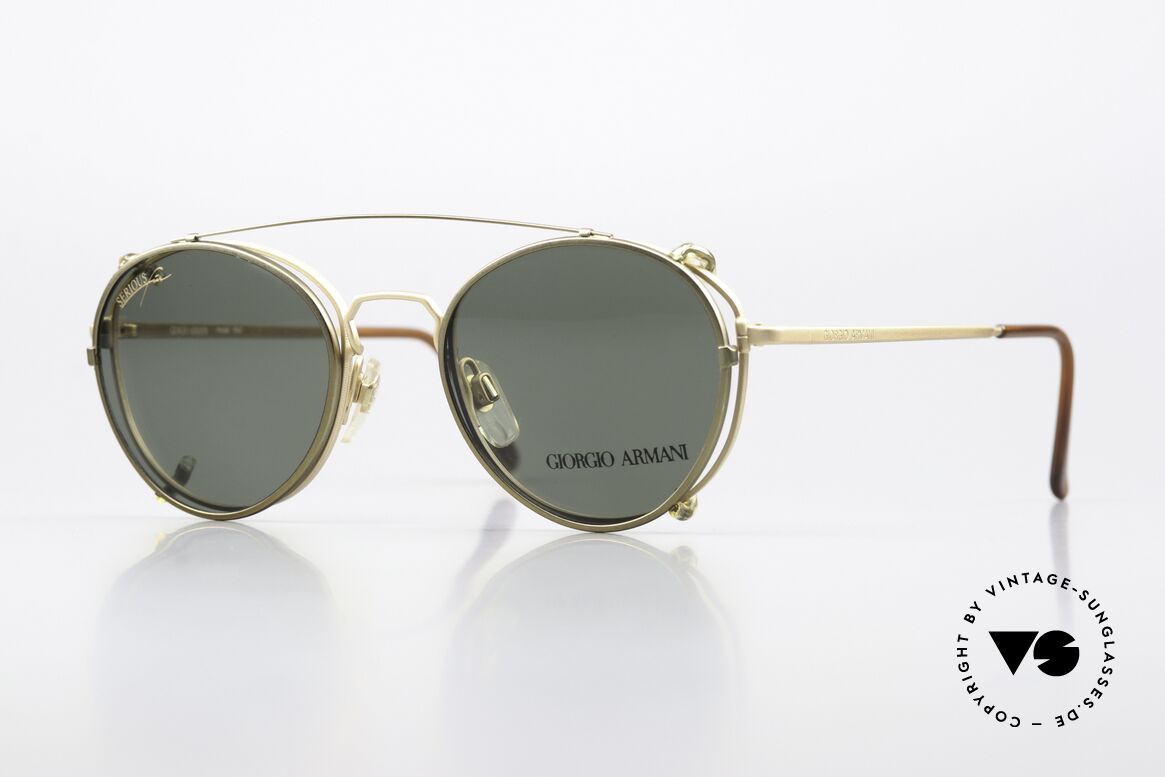 Giorgio Armani 174 With Serious Fun Clip-On, timeless vintage Giorgio Armani 80's designer specs, Made for Men and Women