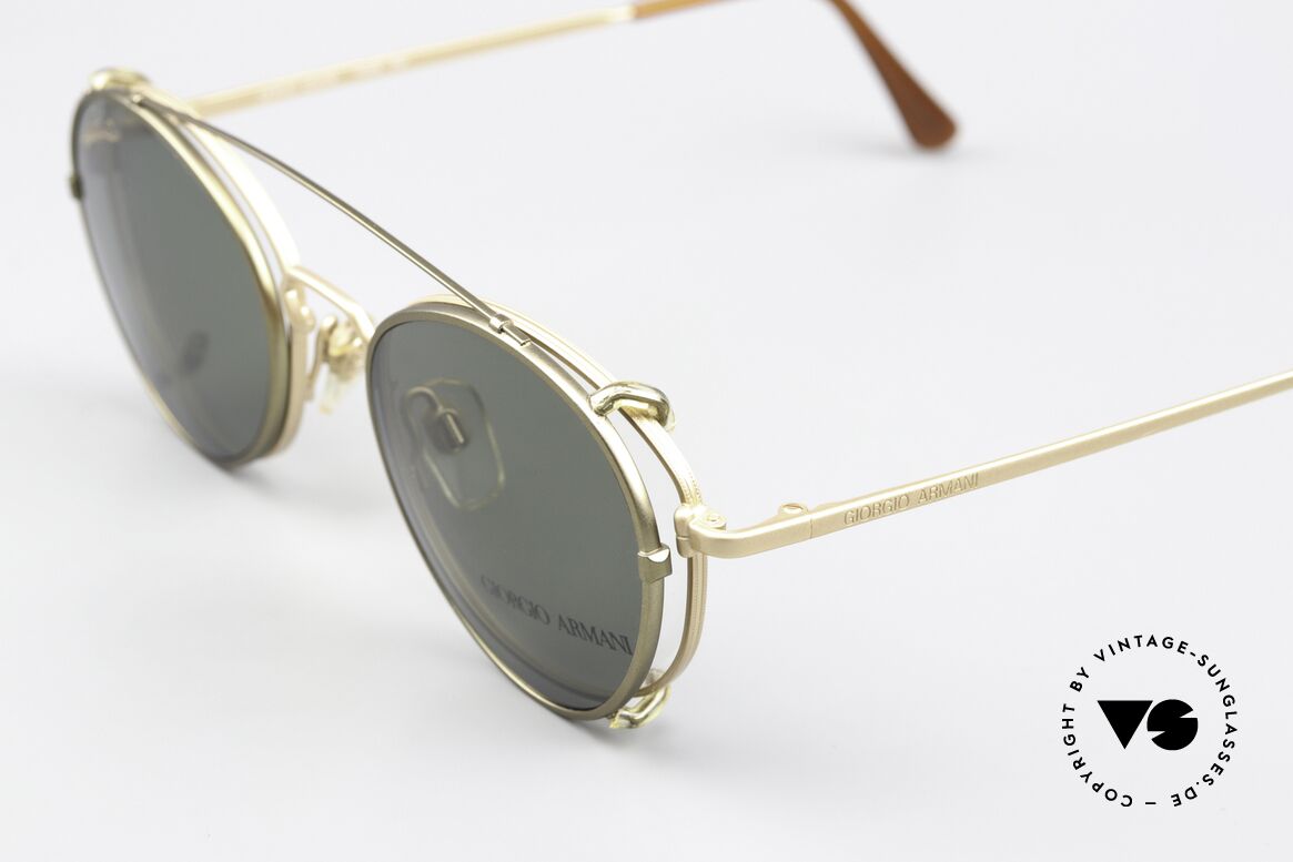 Giorgio Armani 174 With Serious Fun Clip-On, with Serious-Fun clip-on in green-metallic, 100% UV, Made for Men and Women