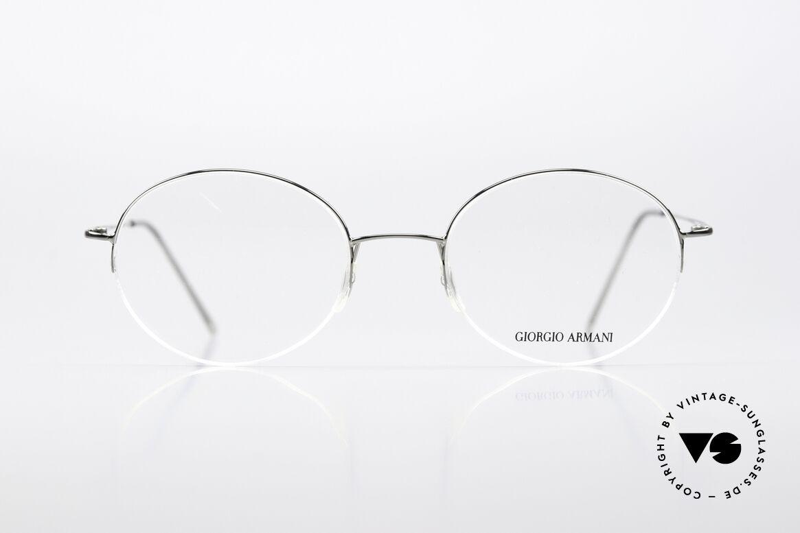 Giorgio Armani 27 90s Round Eyeglasses Nylor, simple "wire-frame" glasses; very puristic design, Made for Men and Women