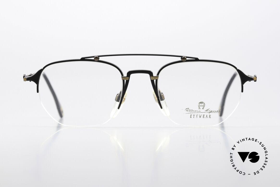 Aigner EA55 90's Glasses Half Rim Nylor, EA55, size 52-20, col. 034 (gold-plated & dull black), Made for Men