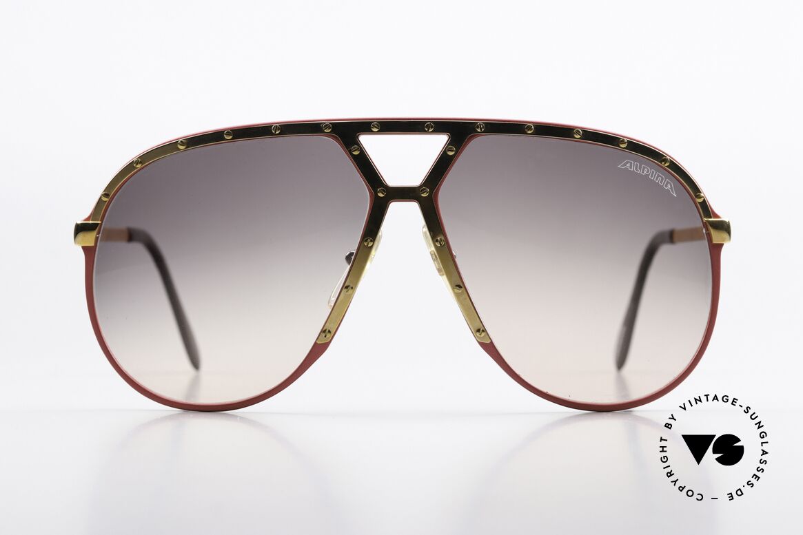 Alpina M1 Iconic Glasses From 1986, pink frame, gold-plated temples, bezel & screws, Made for Men and Women