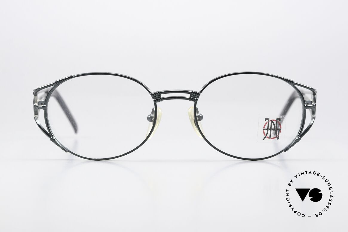 Jean Paul Gaultier 58-5106 Designer Glasses Oval 1997, eyeglasses from 1997 with fir green metallic finish, Made for Men and Women