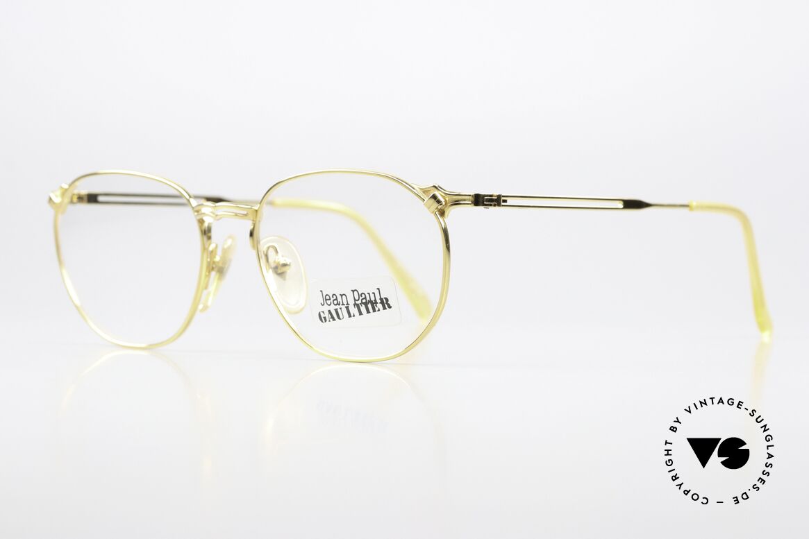 Jean Paul Gaultier 55-2173 Gold-Plated Glasses 90's, can be glazed as required (also varifocals), size 52-17, Made for Men and Women