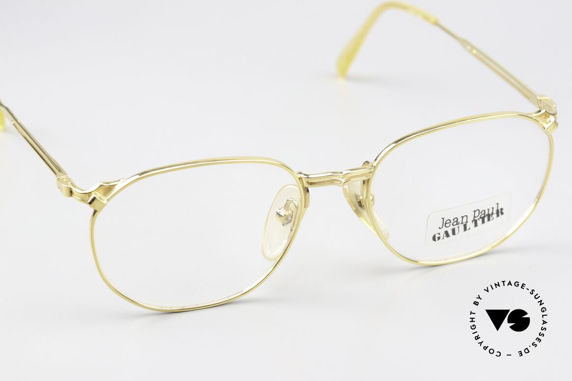 Jean Paul Gaultier 55-2173 Gold-Plated Glasses 90's, top-notch craftsmanship (made in Japan) from 1996/97, Made for Men and Women