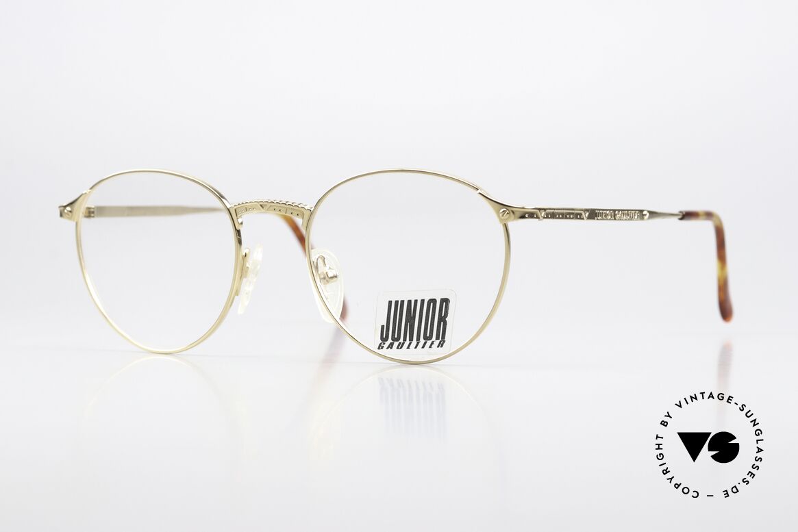 Jean Paul Gaultier 57-3172 Gold Plated Frame 1997, Jean Paul Gaultier panto designer specs from 1997, Made for Men and Women