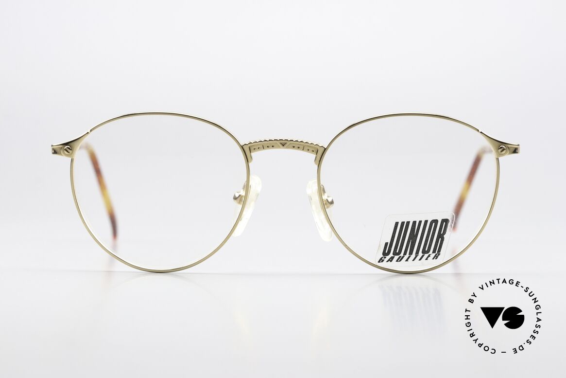 Jean Paul Gaultier 57-3172 Gold Plated Frame 1997, gold-plated frame with some playful design-details, Made for Men and Women