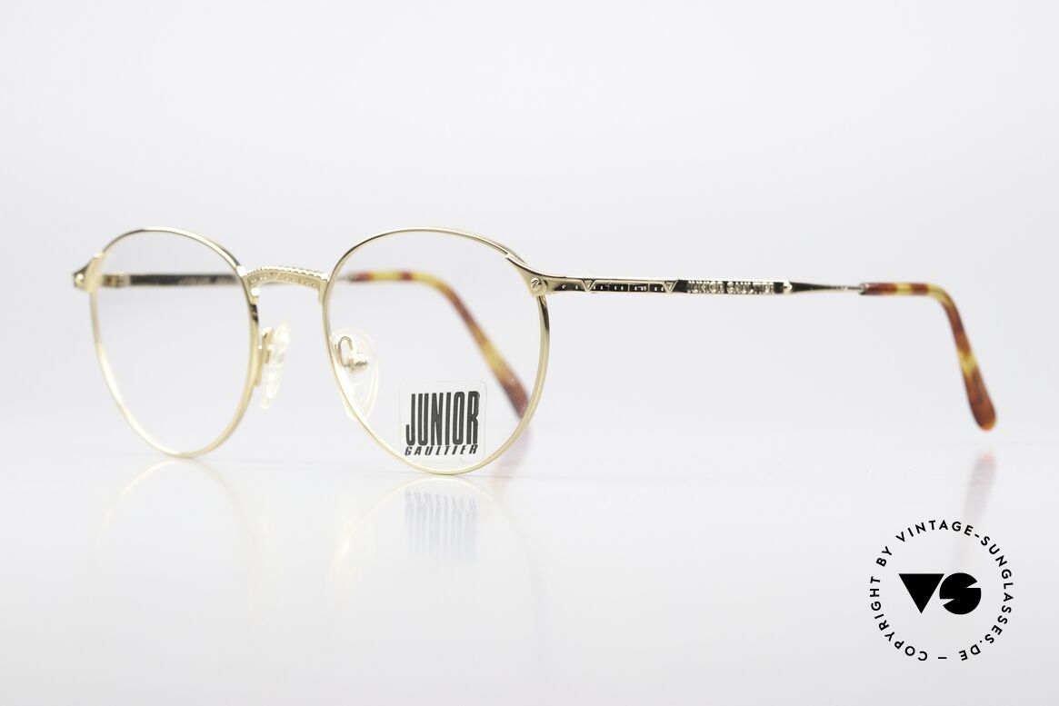 Jean Paul Gaultier 57-3172 Gold Plated Frame 1997, rare glasses of the famous 'Junior Gaultier' Series, Made for Men and Women