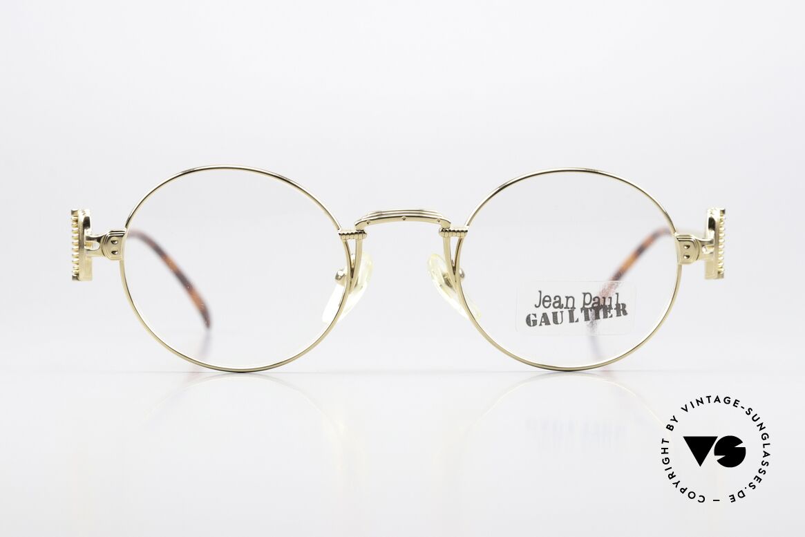 Jean Paul Gaultier 55-5106 Gold Plated Designer Frame, gold-plated frame with many fancy details (check pics!), Made for Men and Women