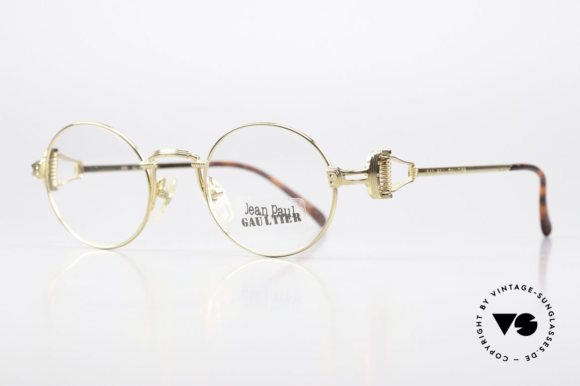 Jean Paul Gaultier 55-5106 Gold Plated Designer Frame, these days, often called as vintage "steampunk glasses", Made for Men and Women