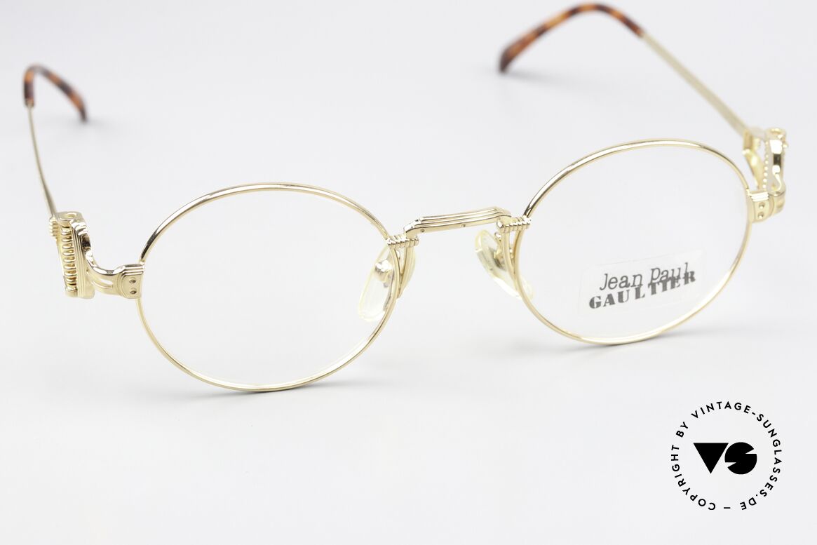Jean Paul Gaultier 55-5106 Gold Plated Designer Frame, great vintage eyeglasses for men and women; size 45/21, Made for Men and Women