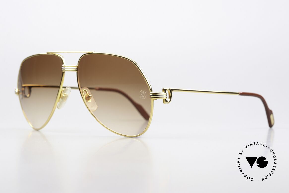 Cartier Vendome LC - M Sun Lenses With Cartier Logo, 22ct gold-plated (with LC decor) in Medium size 59-14, Made for Men