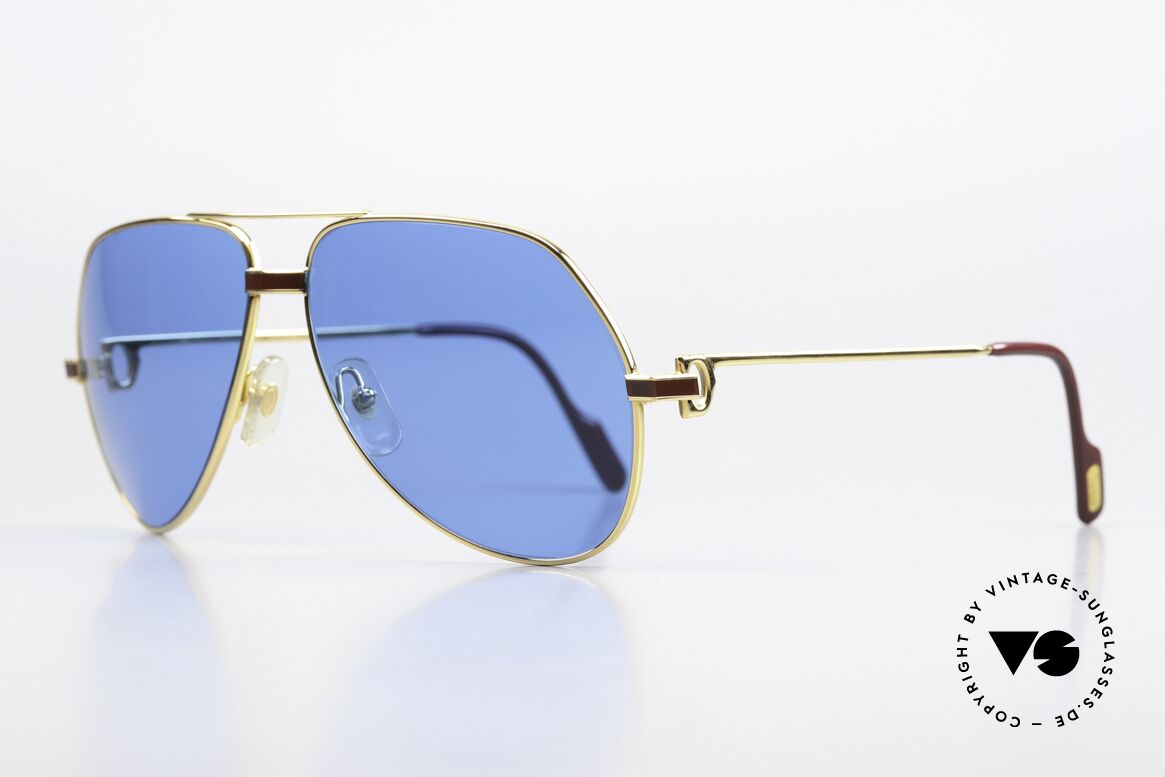 Cartier Vendome Laque - L Ultramarine Deep Blue Lapis, this pair (with LAQUE decor) in LARGE size 62-14, 140, Made for Men