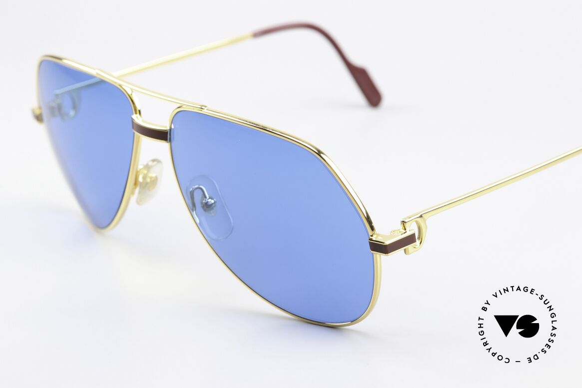 Cartier Vendome Laque - L Ultramarine Deep Blue Lapis, luxury frame (22ct gold-plated) with full orig. packing!, Made for Men