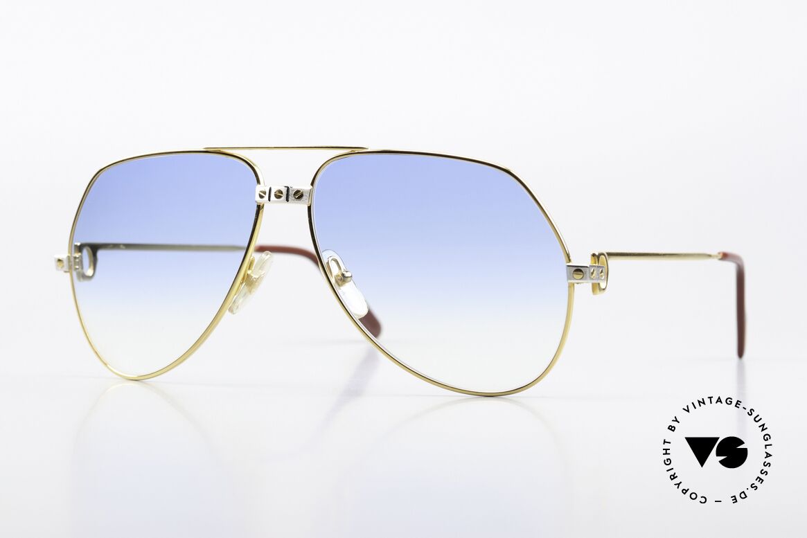 Cartier Vendome Santos - L With Light Blue Sun Lenses, legendary 1980's CARTIER Vendome Santos sunglasses, Made for Men