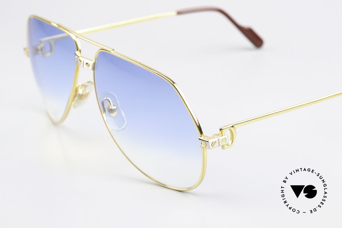 Cartier Vendome Santos - L With Light Blue Sun Lenses, elegant, new sun lenses with a slight 35% blue gradient, Made for Men