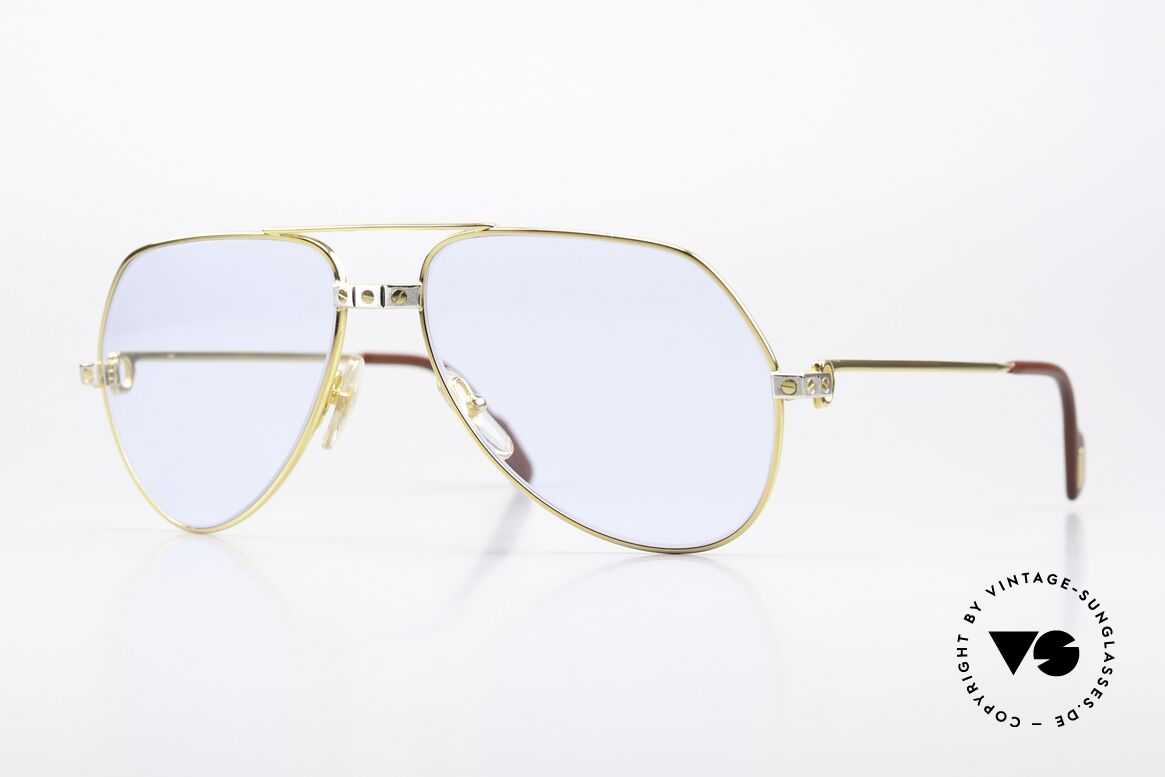 Cartier Vendome Santos - M Cobalt Blue Mineral Lenses, Cartier Vendome 80's sunglasses in a refined version, Made for Men