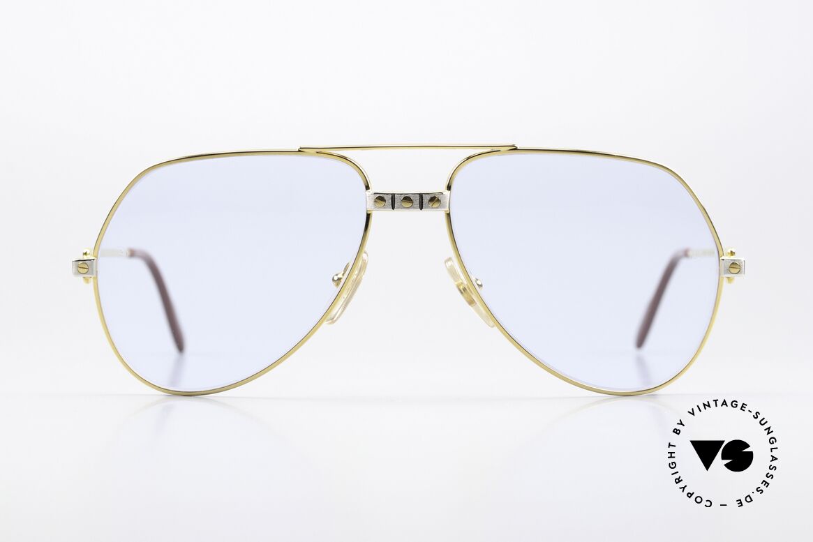 Cartier Vendome Santos - M Cobalt Blue Mineral Lenses, mod. "Vendome" was launched in 1983 & made till 1997, Made for Men