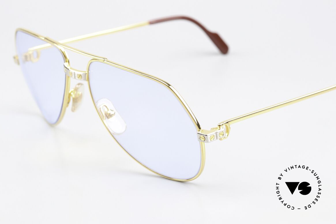 Cartier Vendome Santos - M Cobalt Blue Mineral Lenses, with high-end 80's vintage RATTI mineral sun lenses!, Made for Men