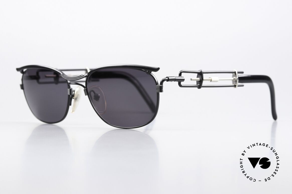 Jean Paul Gaultier 56-4171 Adjustable Temple Length 90s, brilliant visible mechanism for adjustable arm lengths, Made for Men and Women