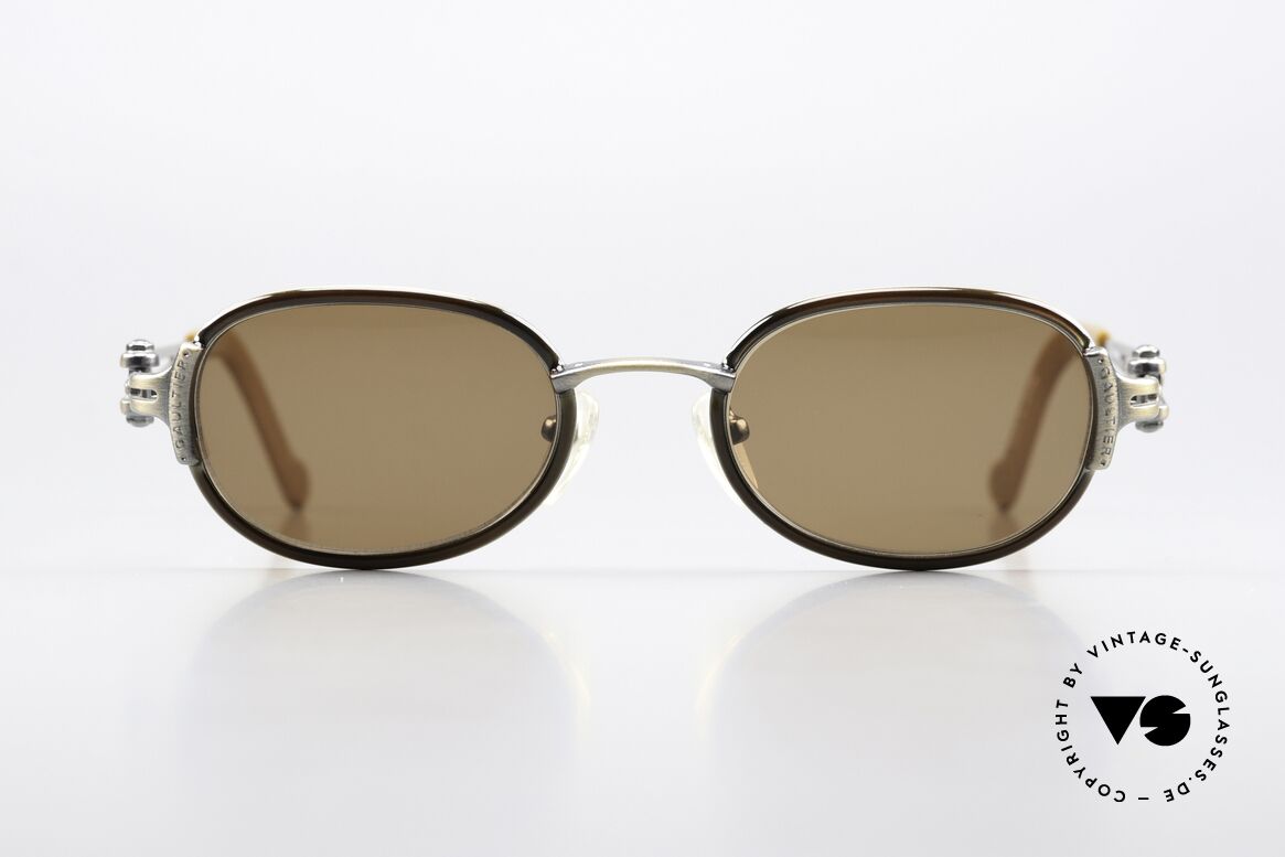 Jean Paul Gaultier 56-0004 Oval Sunglasses From 1996, extraordinary frame details (typically Jean P. Gaultier), Made for Men and Women