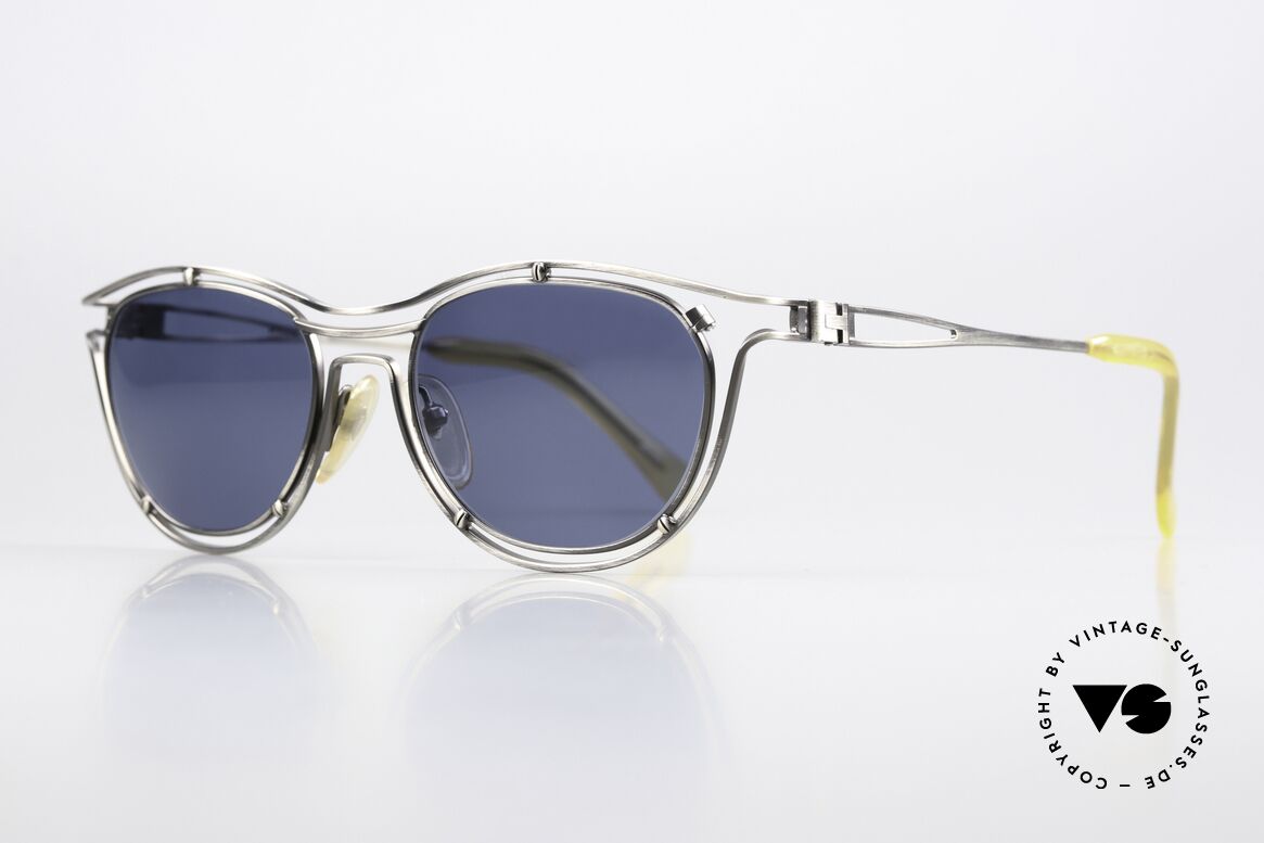 Jean Paul Gaultier 56-2176 True Designer Sunglasses, brushed titan with dark-blue sun lenses; 100% UV, Made for Men and Women