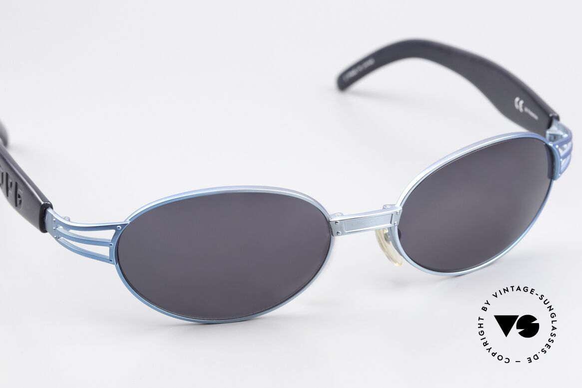 Jean Paul Gaultier 58-7203 Turquoise Metallic Finish, unworn original from 1999 (NOT RETRO sunglasses), Made for Men and Women