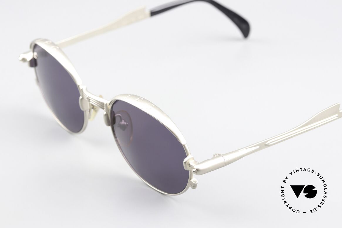 Jean Paul Gaultier 56-4175 Ultra Rare Sunglasses 1997, color 2: frame = 'silver matte', lenses = 'blue smoke', Made for Men and Women