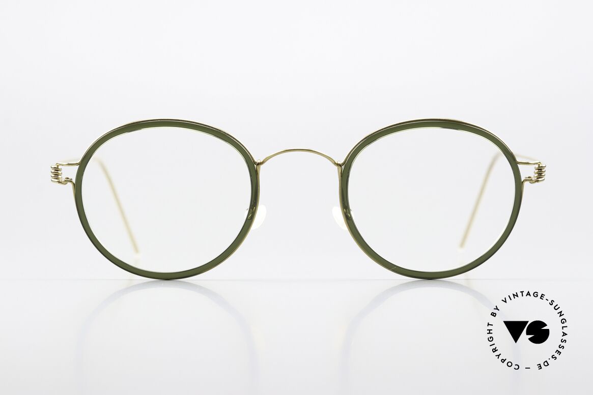 Lindberg Lex 47 Air Titan Rim Minimalist Panto Glasses, unisex eyeglasses; with frame color PGT: polished gold, Made for Men and Women