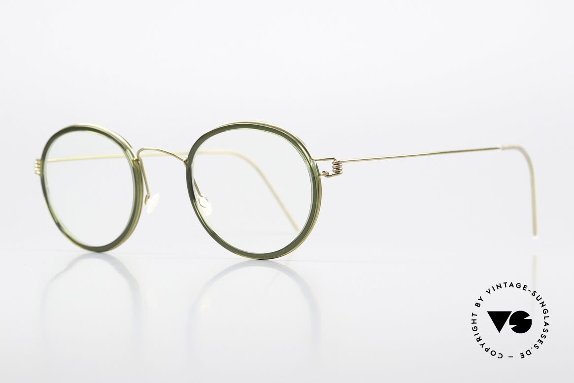 Lindberg Lex 47 Air Titan Rim Minimalist Panto Glasses, inner rim = in "greenish", size 47/25 & temple 145mm, Made for Men and Women