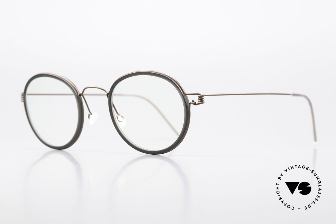 Lindberg Lex 47 Air Titan Rim Designer Frame Matt Bronze, inner rim = "matt gray", size 47/25 and 145mm temple, Made for Men and Women