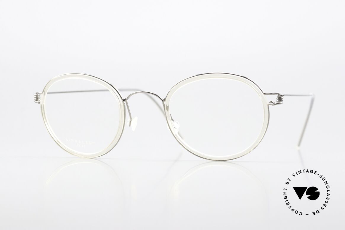 Lindberg Lex 45 Air Titan Rim Frame In Silver And Crystal, PANTO glasses by Lindberg of the Air Titanium Series, Made for Men and Women
