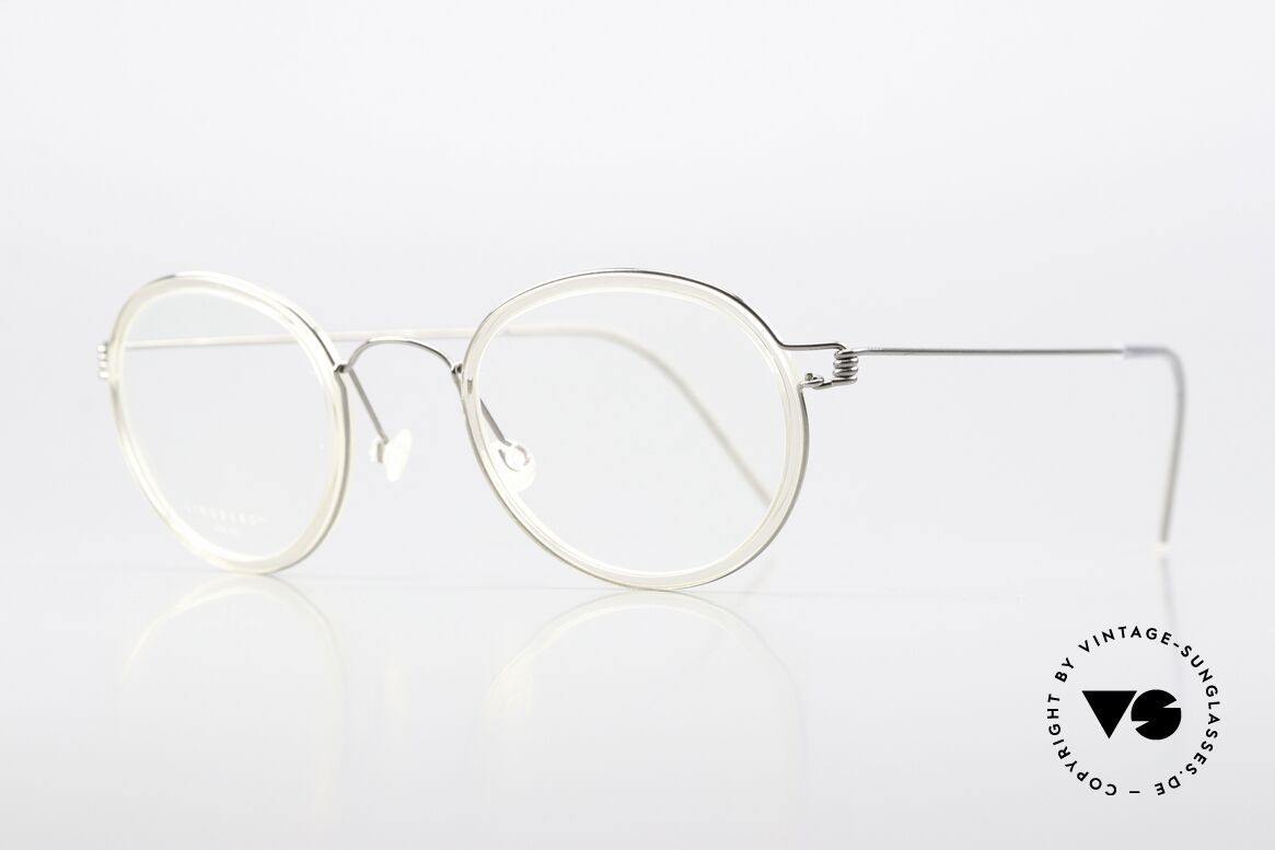 Lindberg Lex 45 Air Titan Rim Frame In Silver And Crystal, inner rim = "crystal clear", size 45/24, temple 145mm, Made for Men and Women