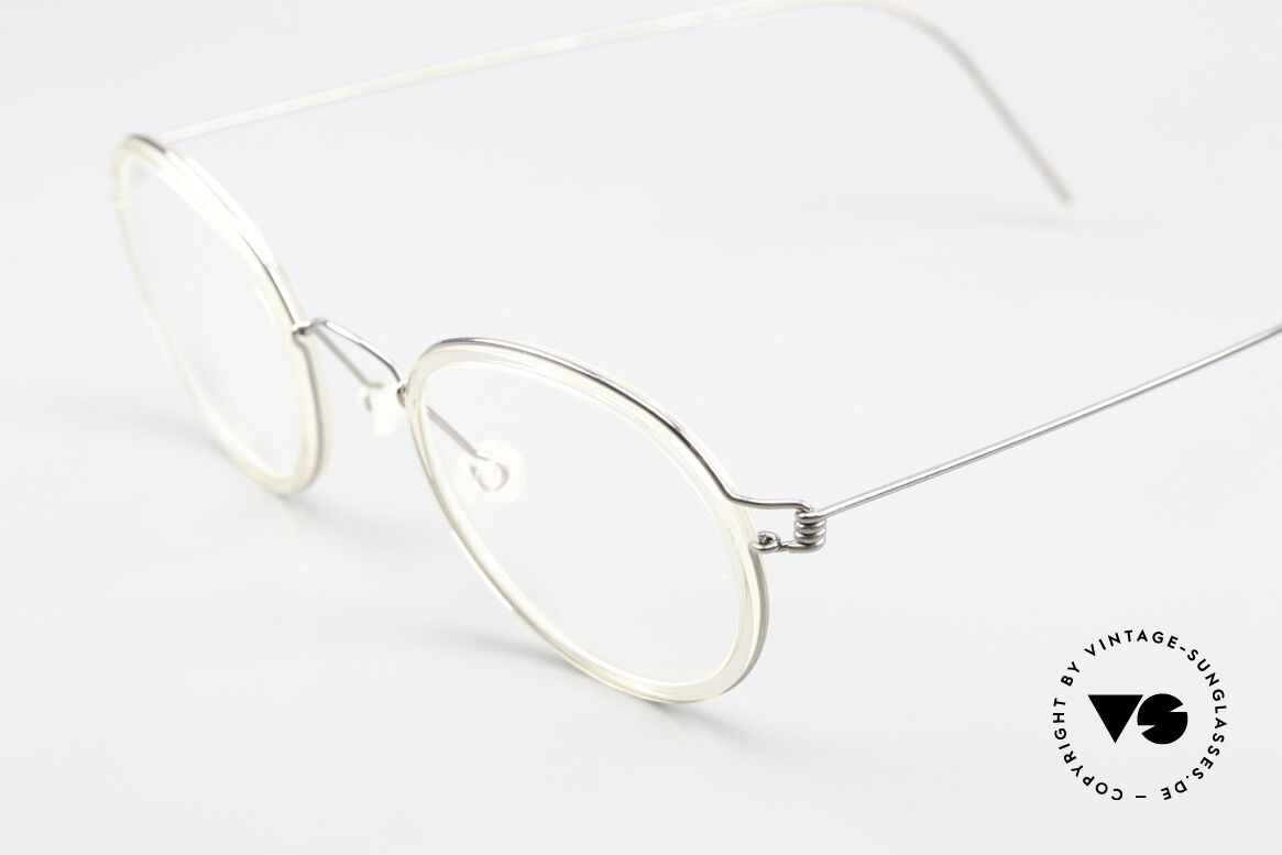 Lindberg Lex 45 Air Titan Rim Frame In Silver And Crystal, striking refined Air Titan frame with Acetate inner rim, Made for Men and Women