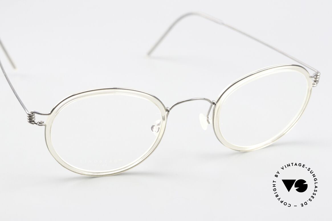 Lindberg Lex 45 Air Titan Rim Frame In Silver And Crystal, unworn, NOS, with original magnetic case by Lindberg, Made for Men and Women