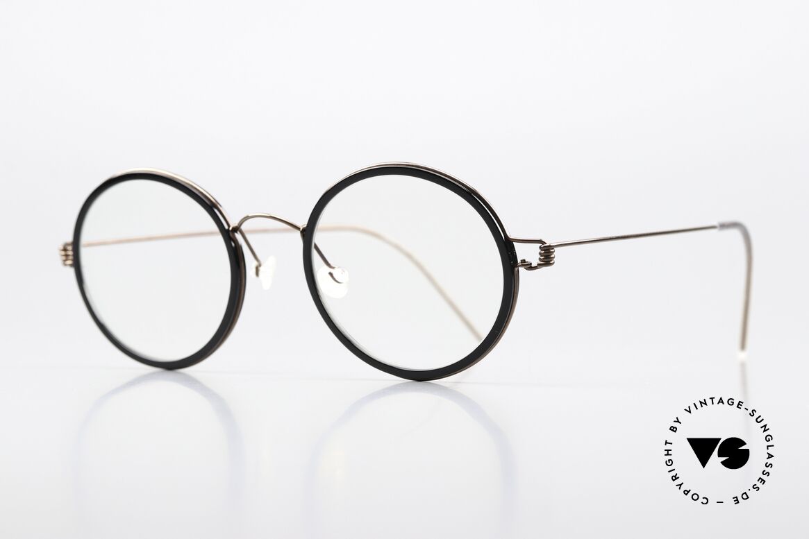 Lindberg Cameron 46 Air Titan Rim Frame Shiny Brown & Black, striking refined Air Titan frame with Acetate inner rim, Made for Men and Women