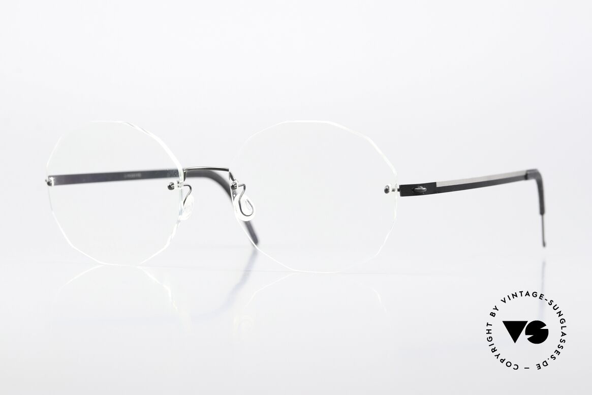 Lindberg 2324 Strip Titan Big Round Rimless Frame, rimless Lindberg eyeglasses with big round DEMOS, Made for Men and Women