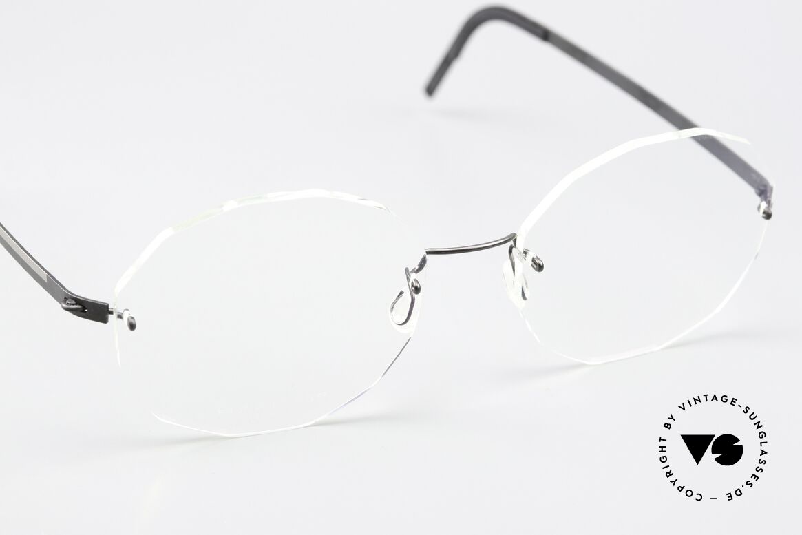Lindberg 2324 Strip Titan Big Round Rimless Frame, lens shape (54mm width) could be modified optionally, Made for Men and Women