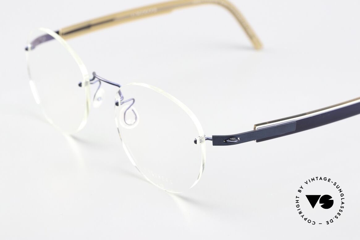 Lindberg 2110 Spirit Titan Blue Metallic Light Brown, simply timeless, stylish & innovative: grade 'vintage', Made for Men and Women