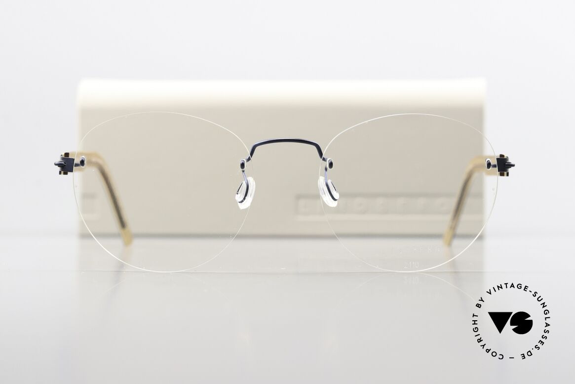 Lindberg 2110 Spirit Titan Blue Metallic Light Brown, resilient & flexible frame (lens shape can be modified), Made for Men and Women