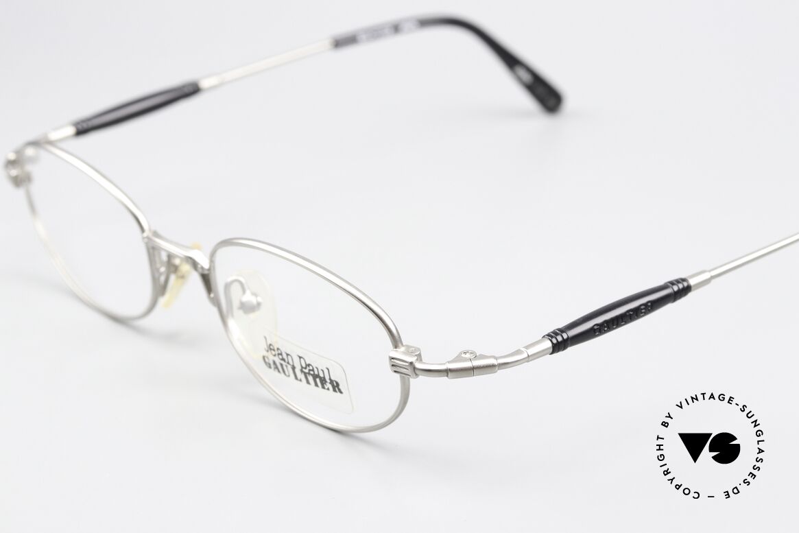 Jean Paul Gaultier 55-7202 Titanium Vintage Frame 90s, unused (like all our rare JPG Haute Couture specs), Made for Men and Women