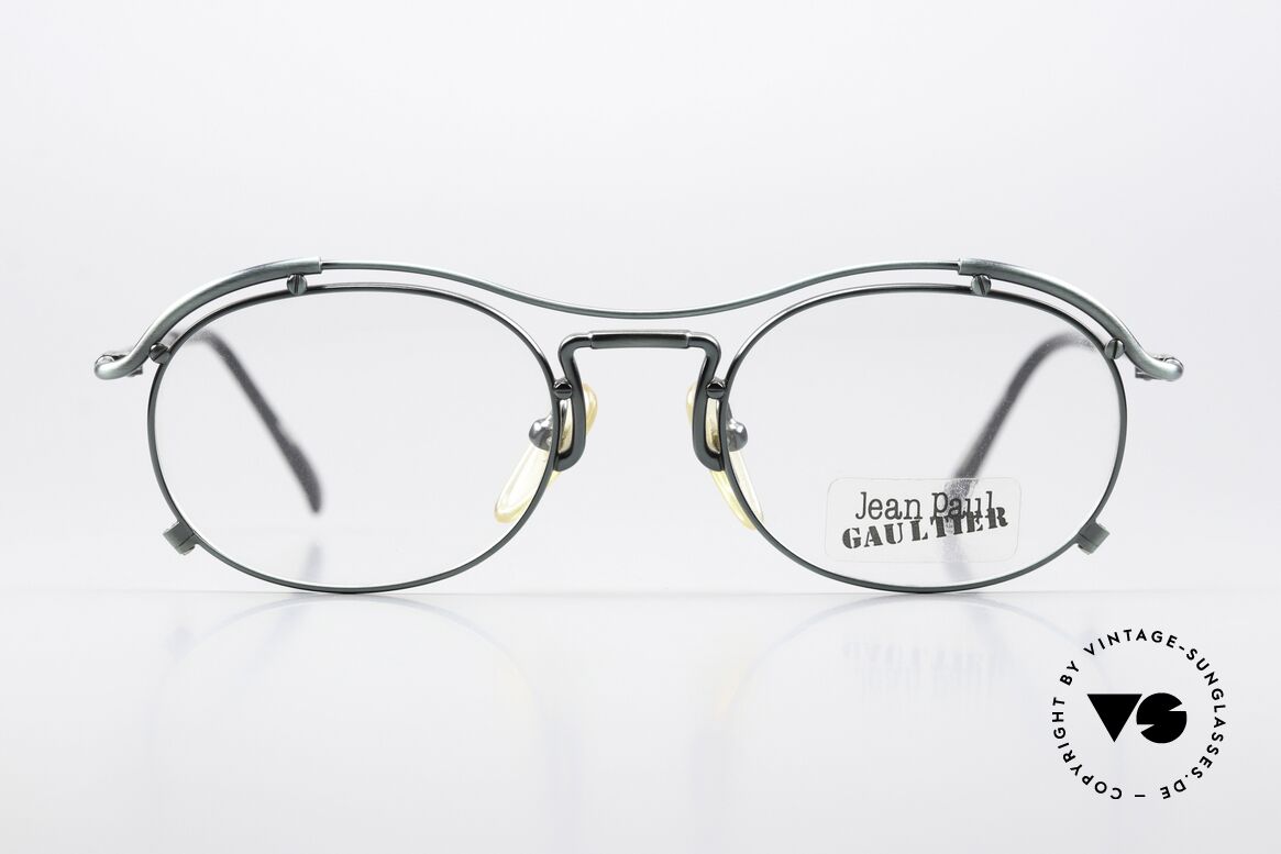 Jean Paul Gaultier 55-2170 90's Frame Fir Green Metal, peppy frame construction; full of verve, RARITY, Made for Men and Women