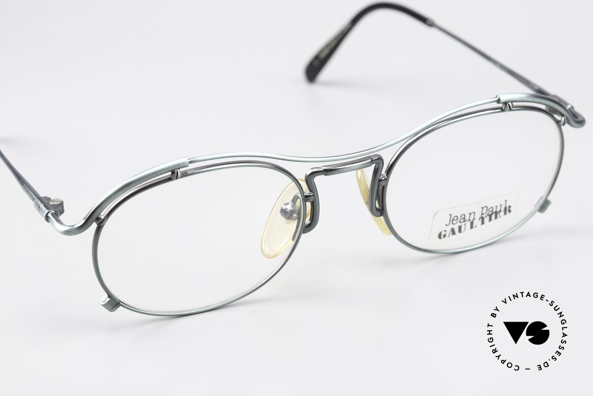 Jean Paul Gaultier 55-2170 90's Frame Fir Green Metal, unworn (like all our old 90's designer eyeglasses), Made for Men and Women