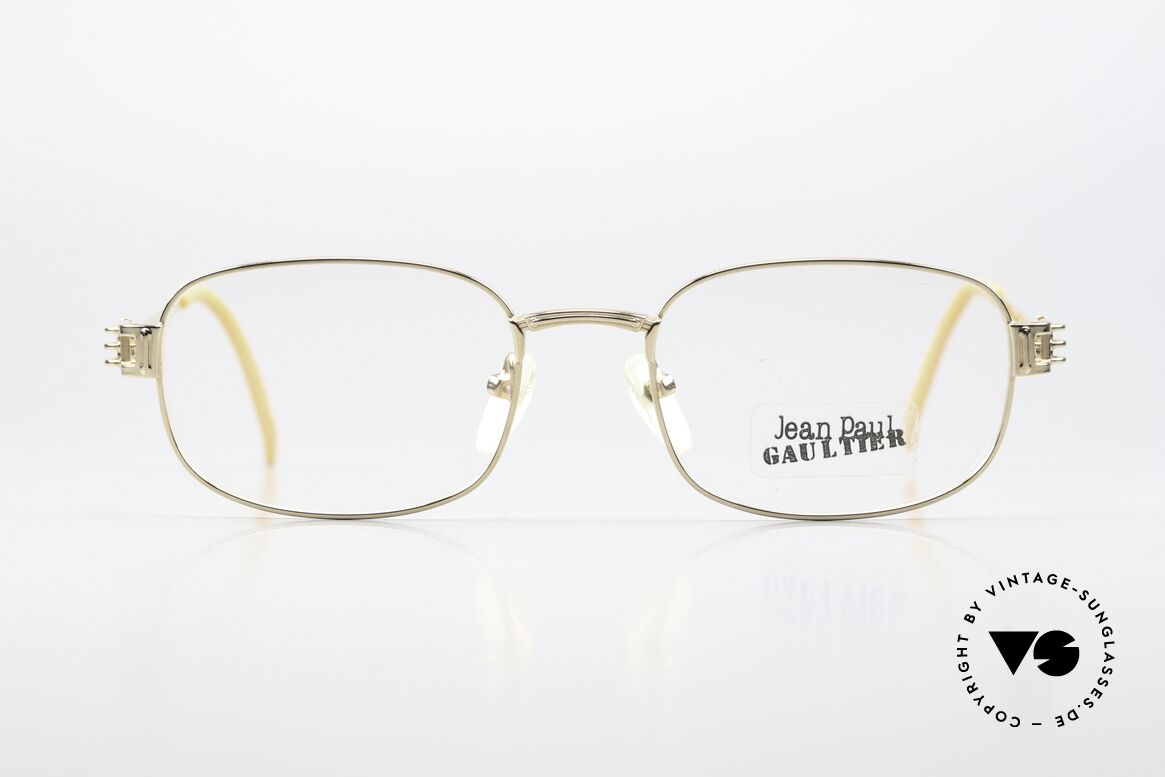 Jean Paul Gaultier 55-6107 Gold Plated Designer Frame, solid frame with many fancy details; size 52/19, 140, Made for Men and Women