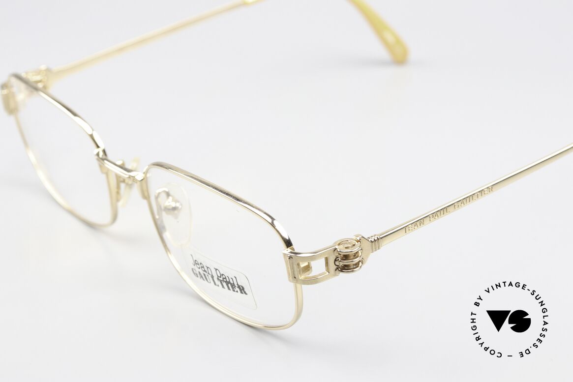 Jean Paul Gaultier 55-6107 Gold Plated Designer Frame, unworn, 22ct GOLD-plated frame, with orig. JPG case, Made for Men and Women
