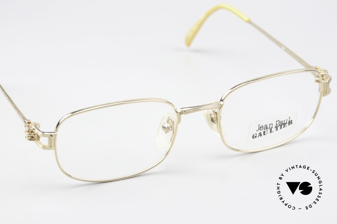Jean Paul Gaultier 55-6107 Gold Plated Designer Frame, NO retro fashion;  a 30 years old rarity; true vintage!, Made for Men and Women