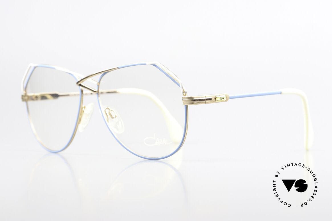 Cazal 229 Women's Specs 80's Large, model 229, size 60-14, color 343: blue-white-gold, Made for Women