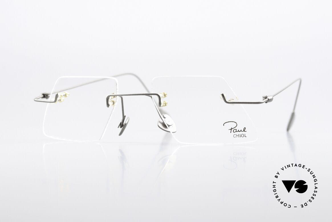 Paul Chiol 04 Rimless 90's Eyewear Art, artful rimless eyeglasses; late 90's by Paul Chiol, Made for Men and Women
