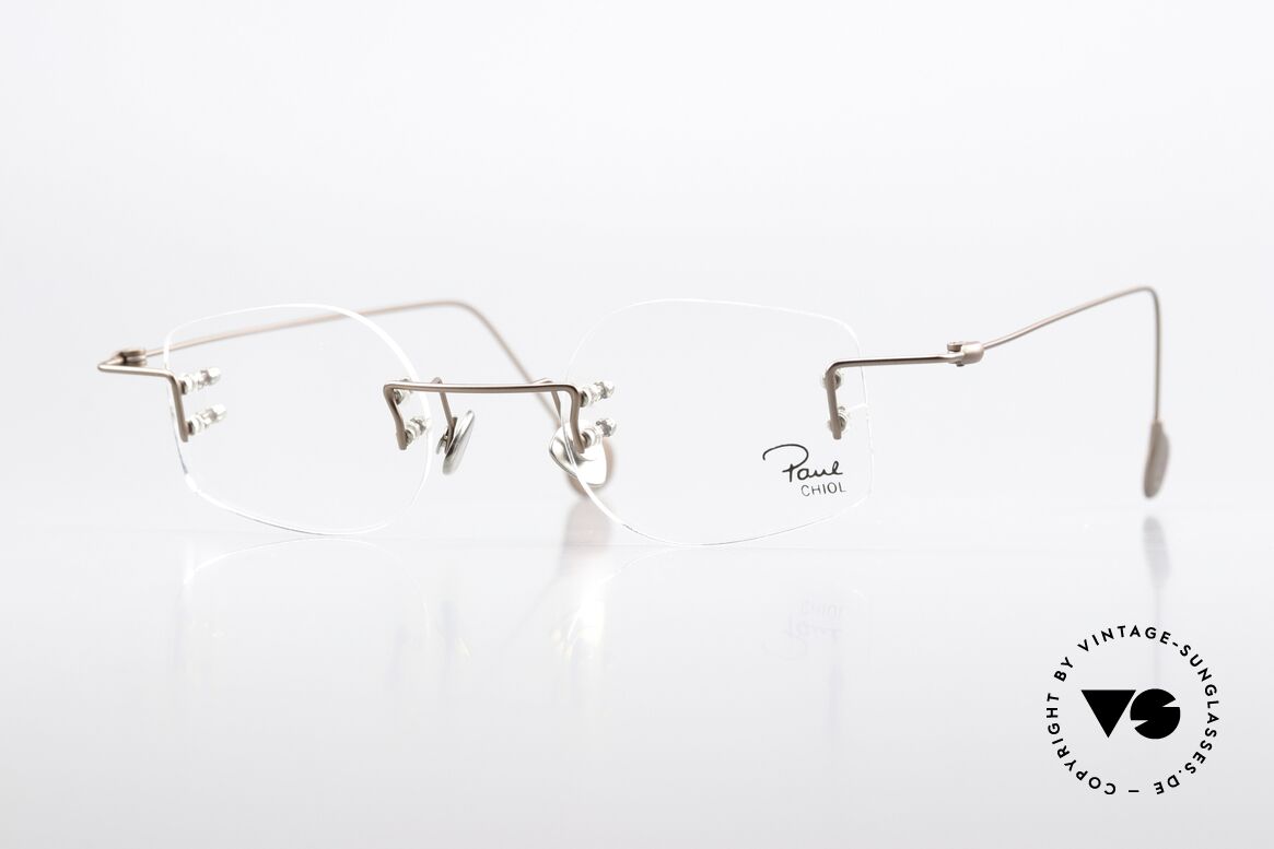 Paul Chiol 08 Rimless 2000's Eyewear Art, artful rimless Paul Chiol eyeglasses from 2002, Made for Men and Women