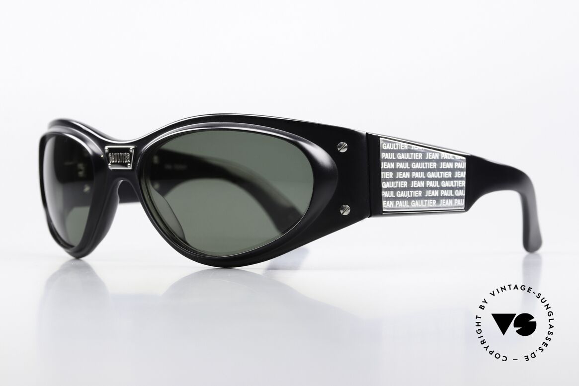 Jean Paul Gaultier 56-5001 Wrap Steampunk Sunglasses, striking temples with a kind of hologram effect, Made for Men